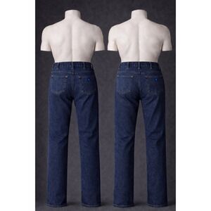 (2) RK Brand Jeans Mens 36x32 Blue Workwear Camping Hiking Rugged Five Pocket